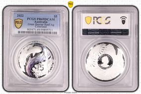 2022 $5 Great Barrier Reef Ag Colorized PR69DCAM