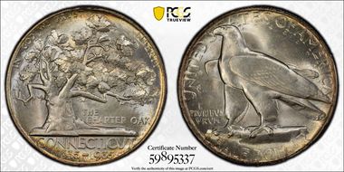 1935 50C Connecticut MS66