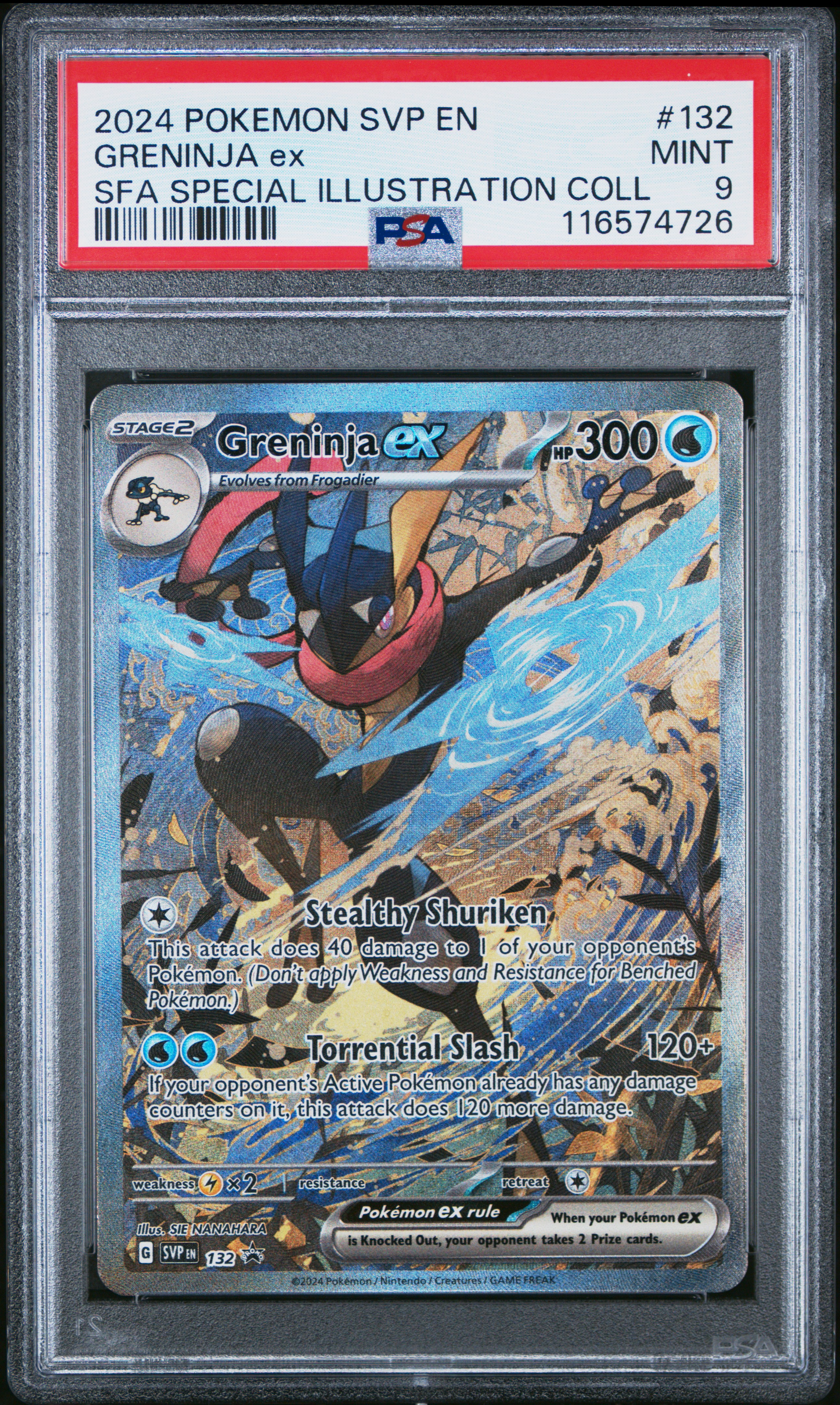 2024 #132 Greninja EX PSA 9 Svp EN-SV Black Star Promo