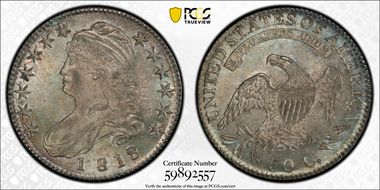 1818/7 50C O-102a, Small 8 MS64+