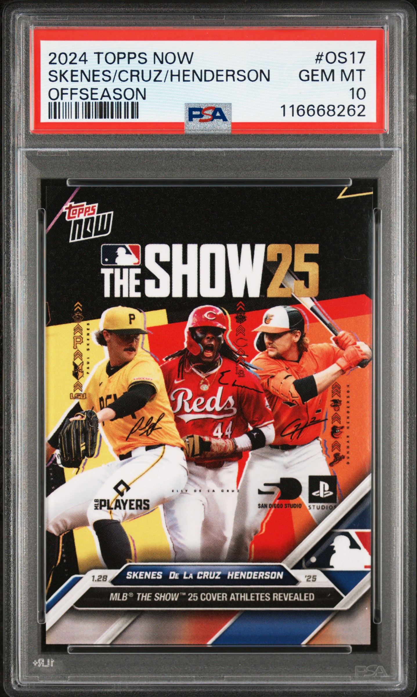 2024 Topps Now Offseason Elly De La Cruz / Gunnar Henderson / Paul Skenes #OS17 PSA 10