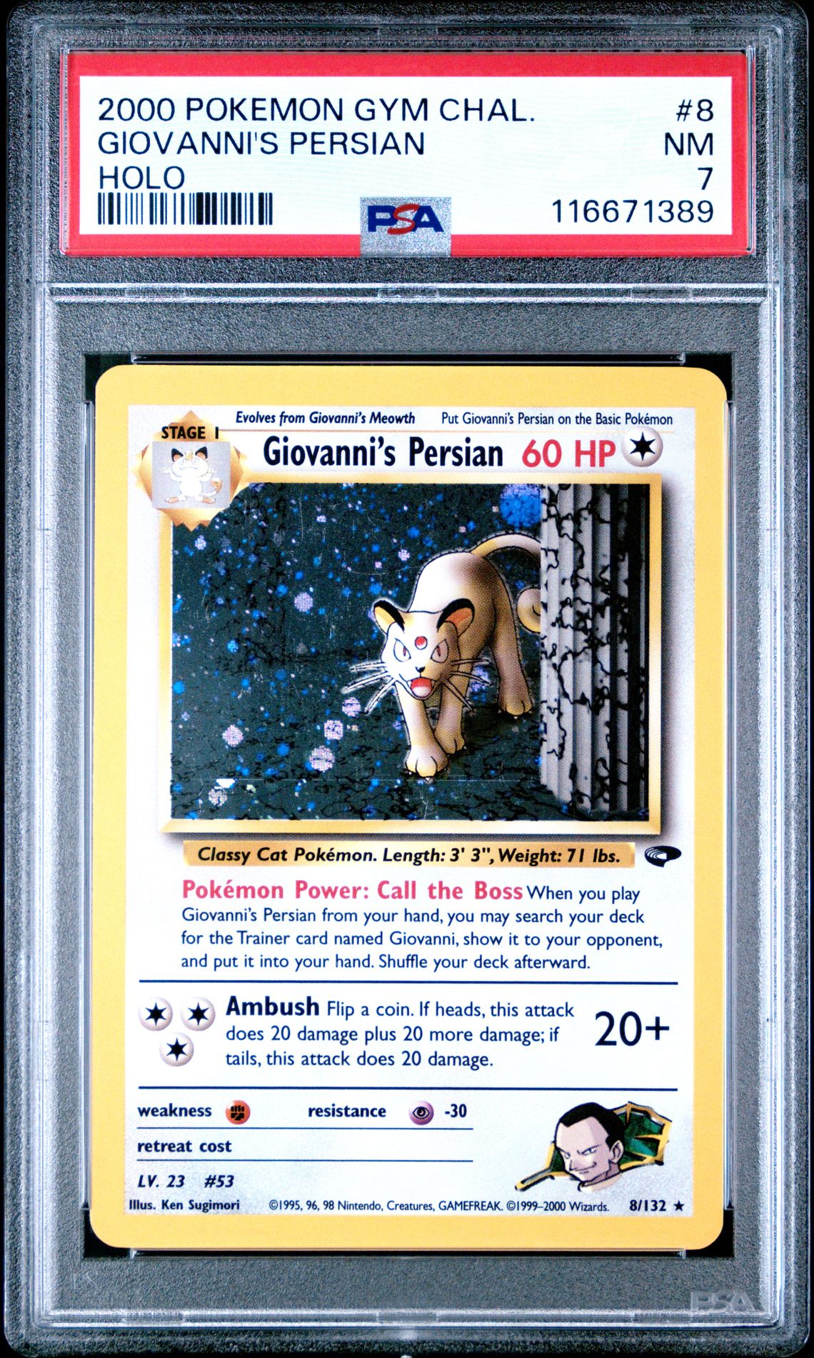 2000 Pokemon #8 Giovanni's Persian front