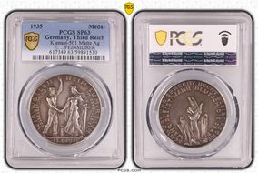 1935 Medal Kienast-501 Matte Ag E: ...FEINSILBER SP63