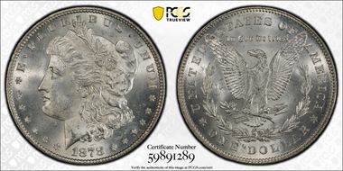 1878 7/8TF $1 Strong MS65