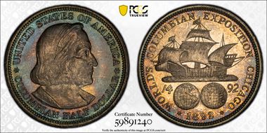 1892 50C Columbian MS66