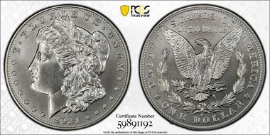 2021-D $1 Morgan Dollar 100th Anniversary MS69