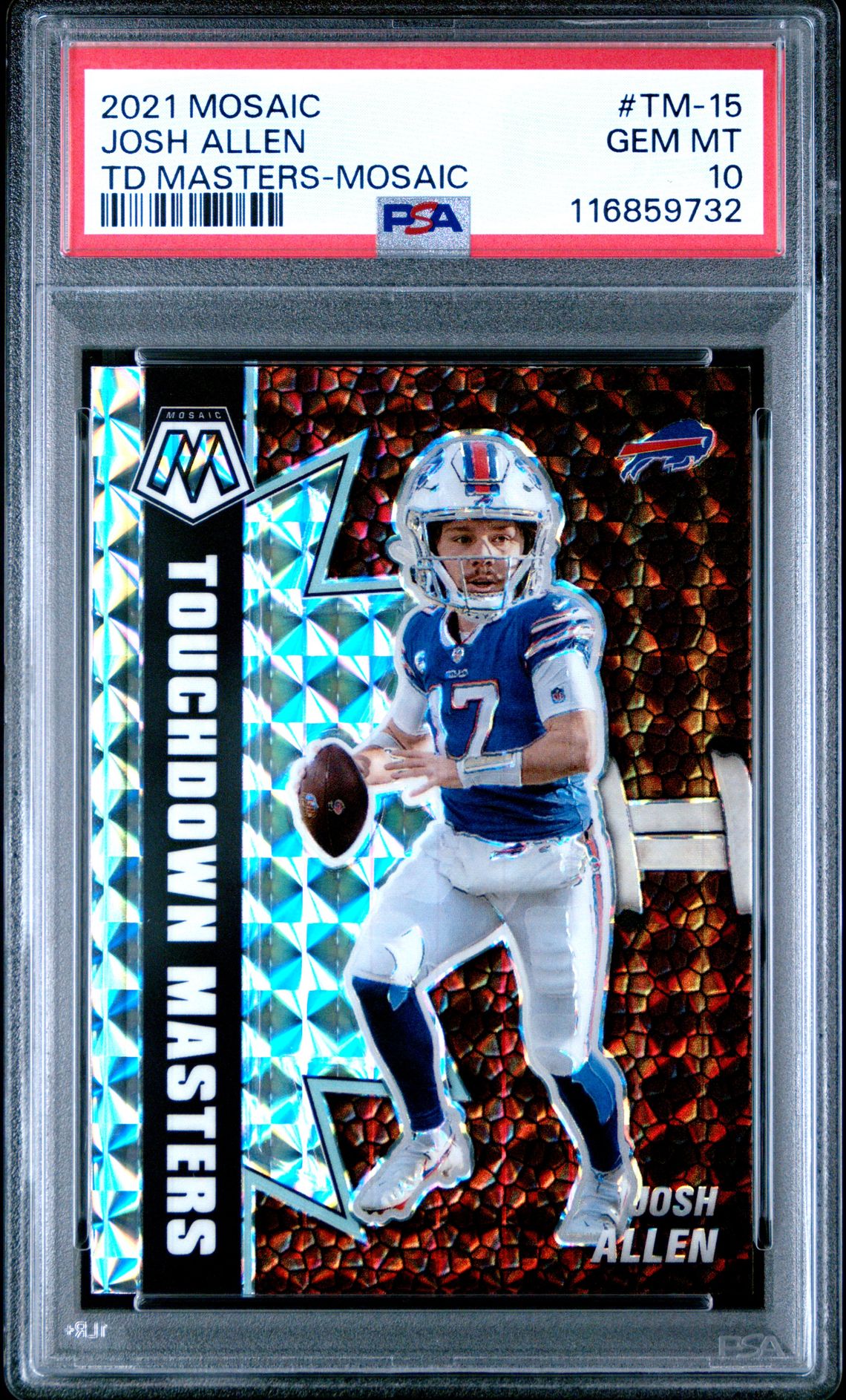 2021 Panini PANINI MOSAIC TOUCHDOWN MASTERS TD MASTERS-MOSAIC #TM-15 Josh Allen front