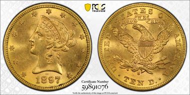 1897-S $10 MS63+