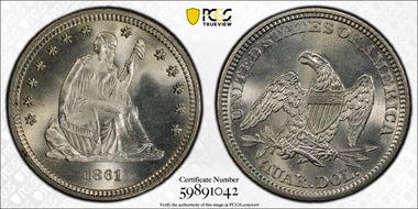 1861 25C MS67