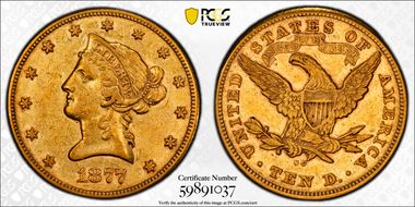 1877-CC $10 XF45