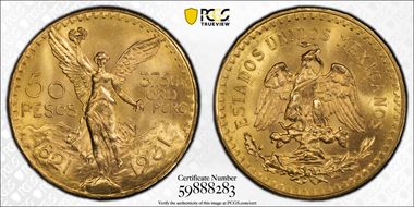 1931 50 Peso KM-481  Au MS65