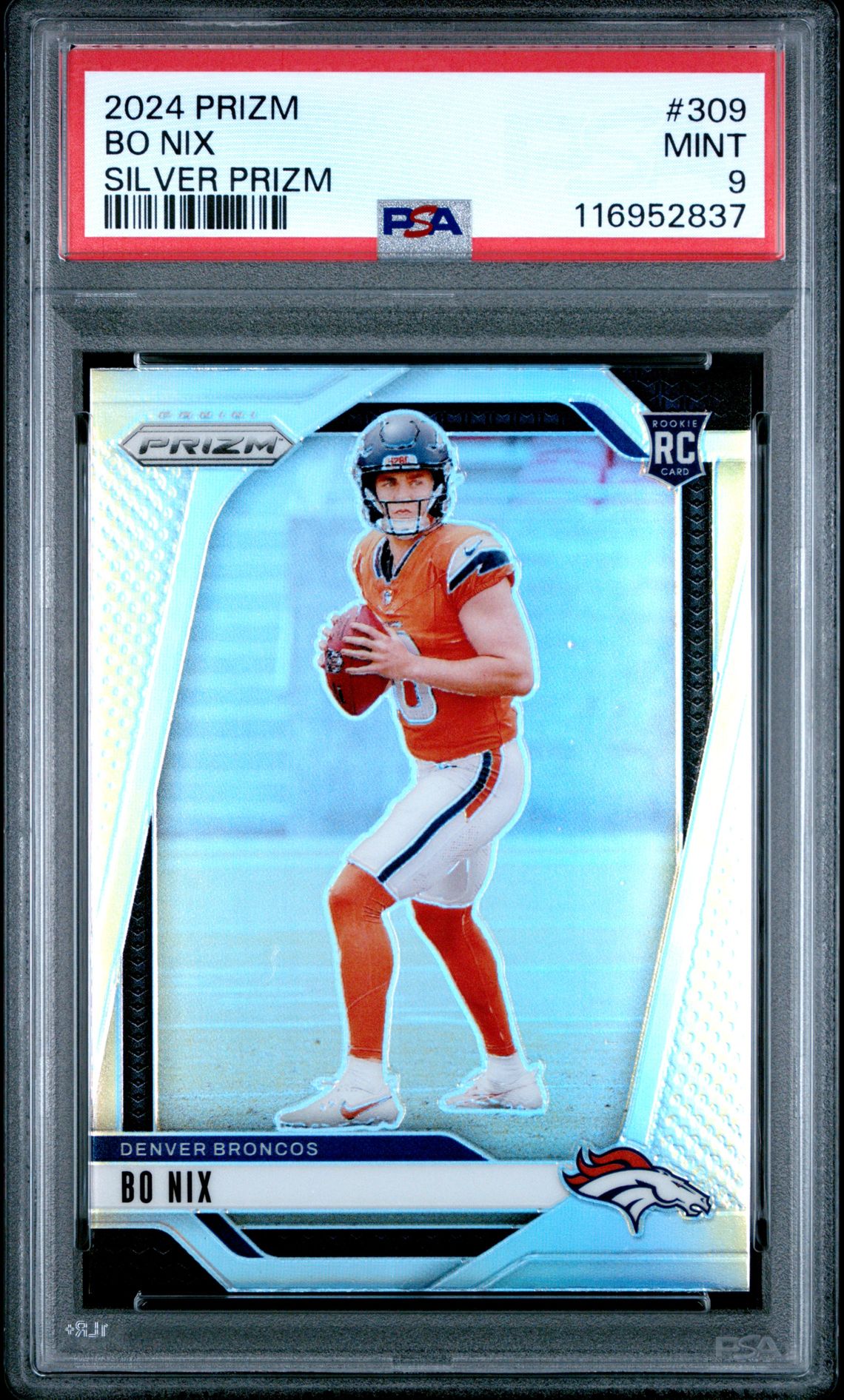 2024 Panini Prizm Bo Nix #309 (Silver Prizm) Mint 9 front