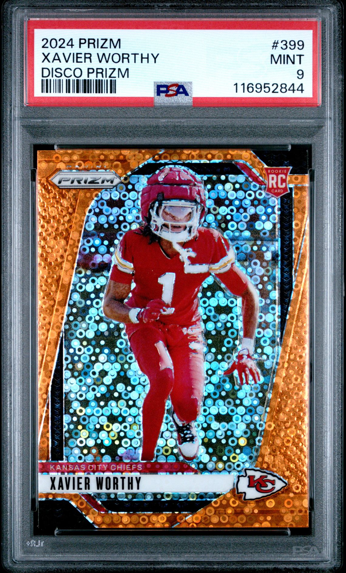 2024 Panini Prizm Xavier Worthy #399 (Disco Prizm) Mint 9 front