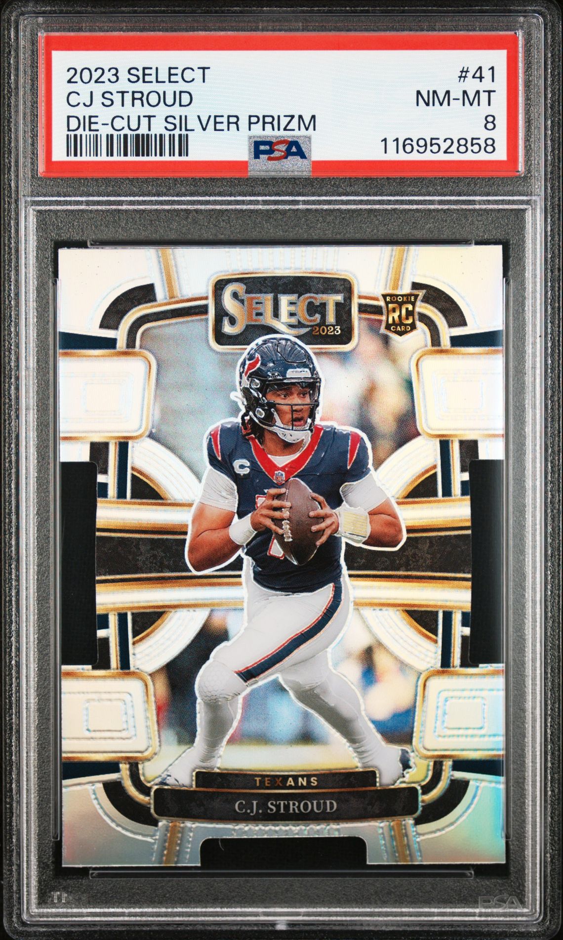 2023 Panini Select Cj Stroud #41 (Die-Cut Silver Prizm) Nm-Mt 8 front