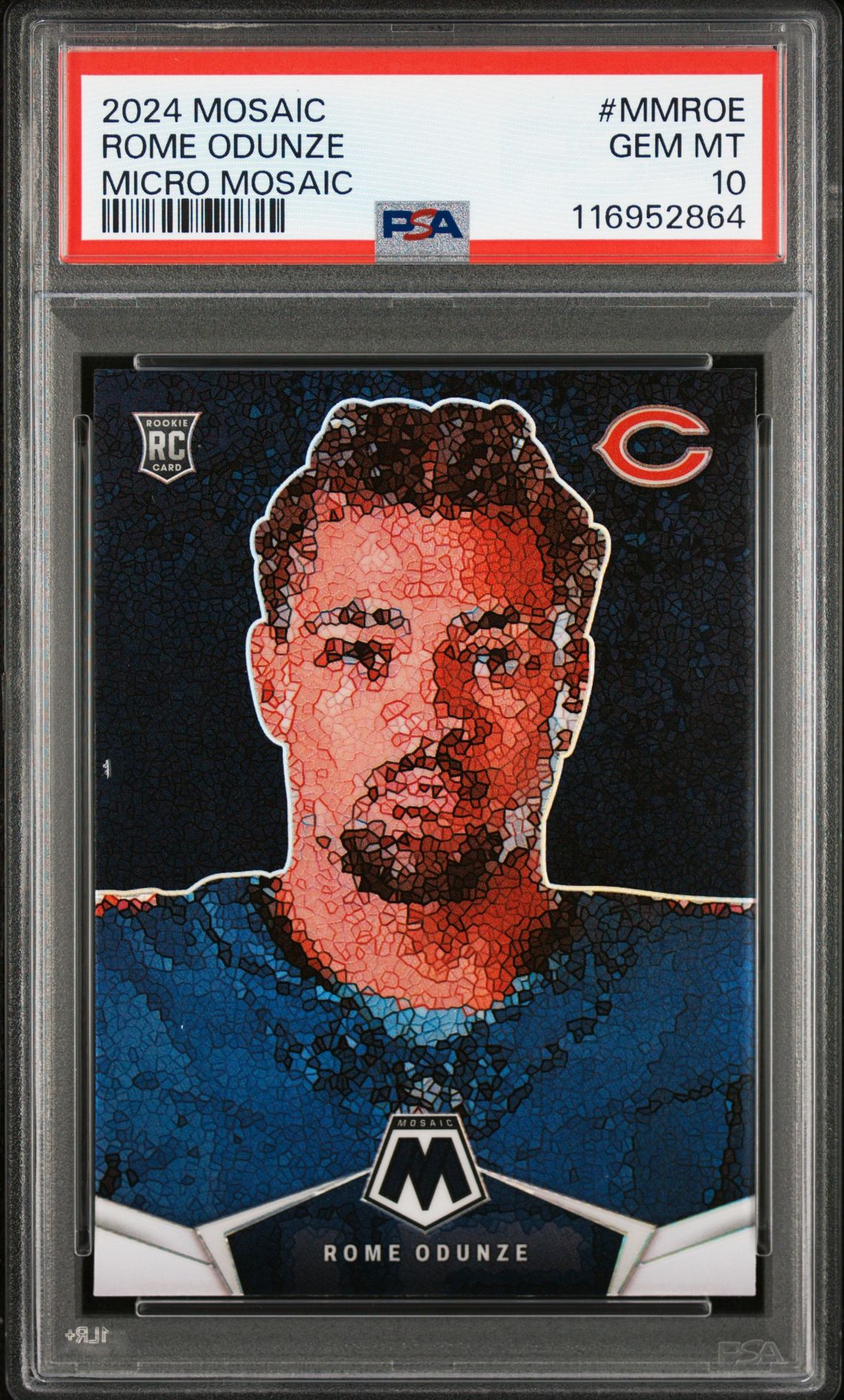 2024 Panini Mosaic Micro Mosaic Rome Odunze #Mmroe Gem Mt 10 front