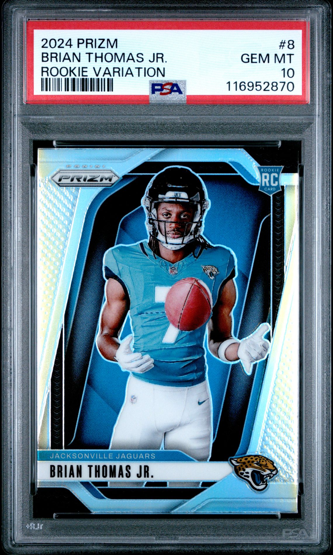 2024 Panini Prizm Rookie Variation Brian Thomas Jr. #8 Gem Mt 10 front