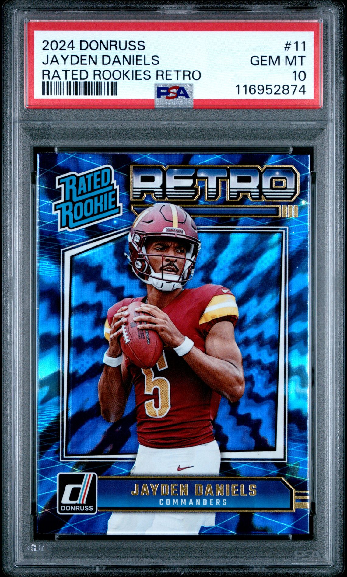 2024 Panini Donruss Rated Rookies Retro Jayden Daniels #11 Gem Mt 10 front