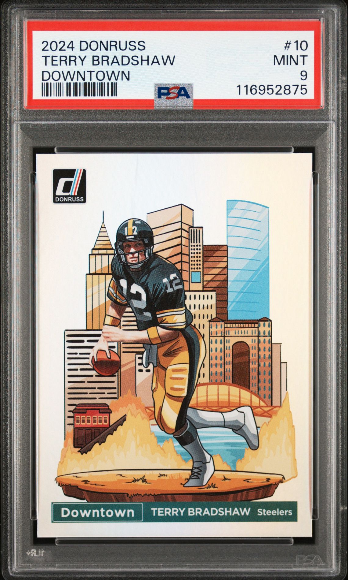 2024 Panini Donruss Downtown! Terry Bradshaw #10 (Downtown) Mint 9 front