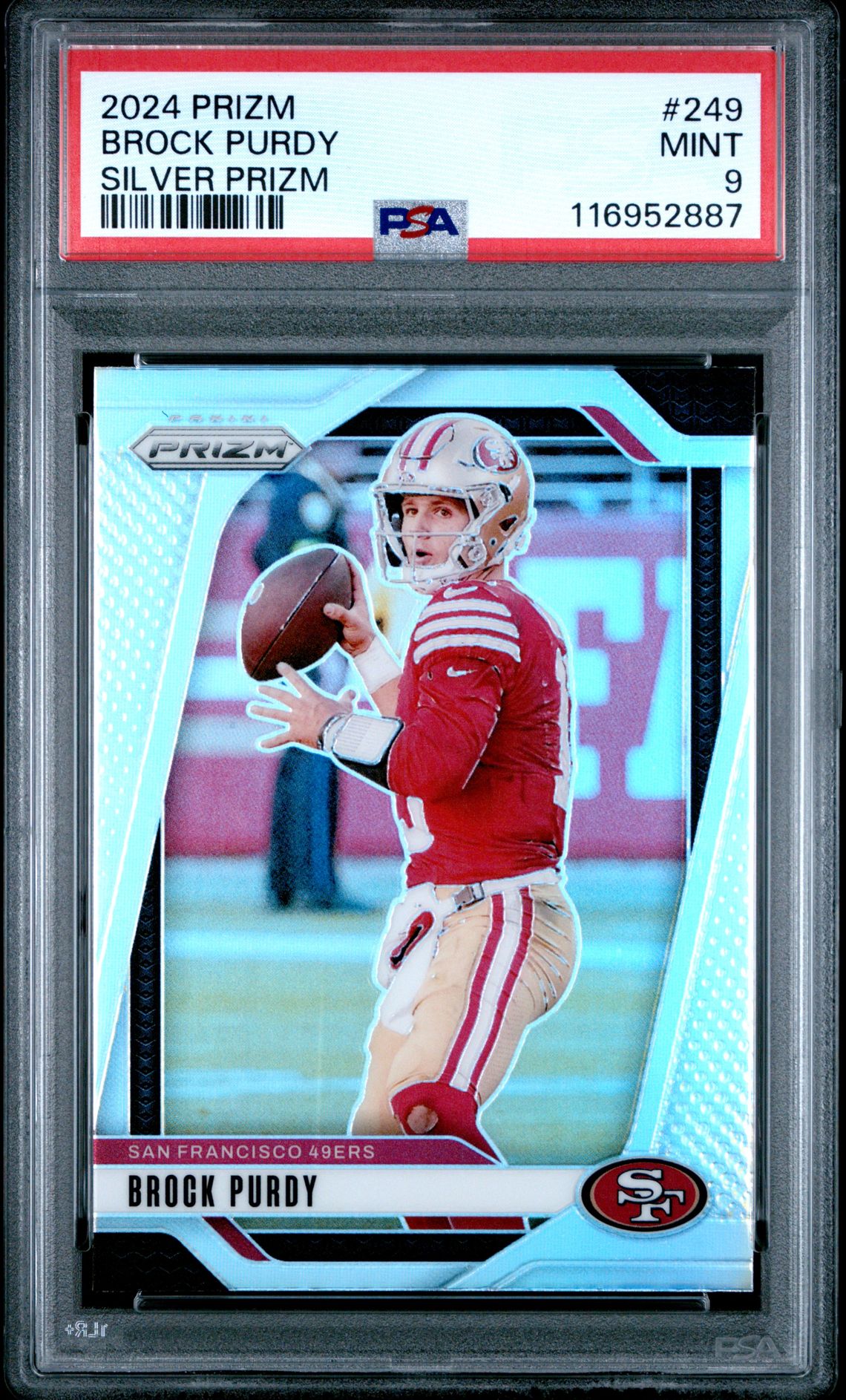2024 Panini Prizm Brock Purdy #249 (Silver Prizm) Mint 9 front