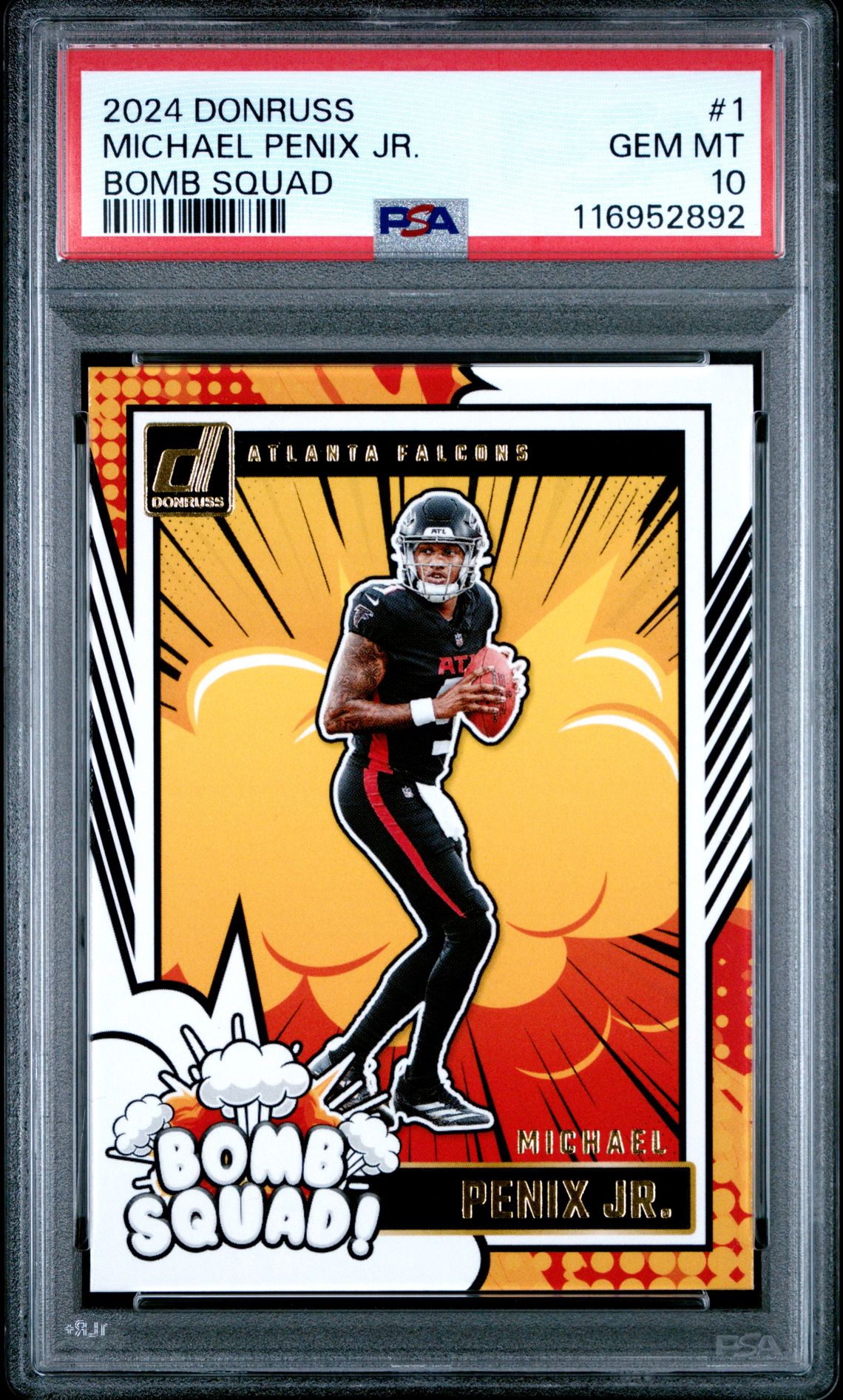 2024 Panini Donruss Bomb Squad Michael Penix Jr. #1 Gem Mt 10 front