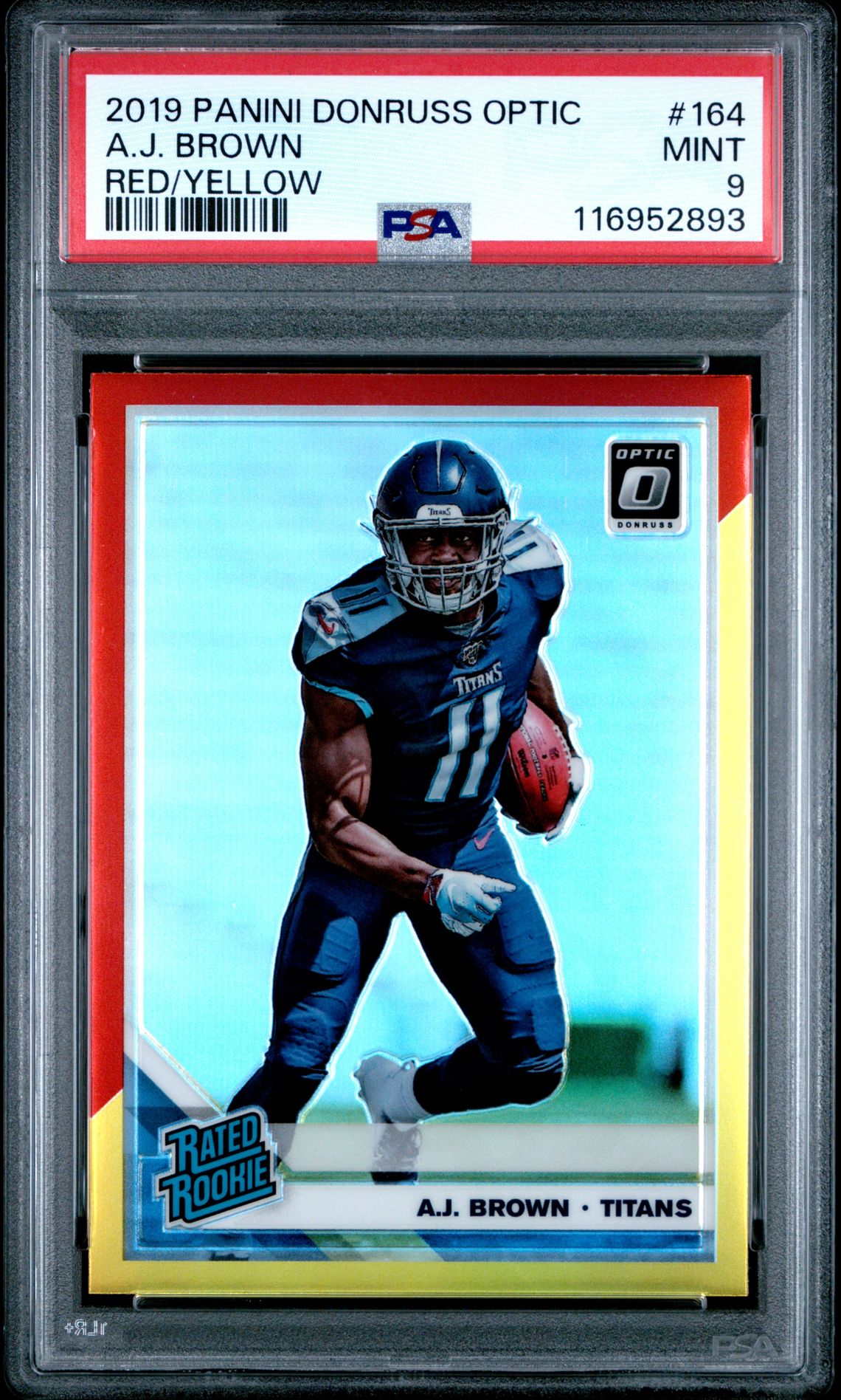 2019 Panini Donruss Optic A.j. Brown #164 (Red/Yellow) Mint 9 front
