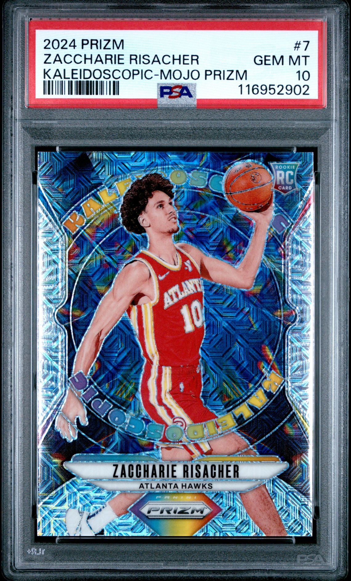 2024 Panini Prizm Kaleidoscopic Zaccharie Risacher #7 (Kaleidoscopic-Mojo Prizm) Gem Mt 10 front