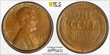 1927-S 1C AU58BN