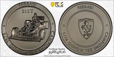 1975 Medal Ferrari World Champions Ti 312T MS69