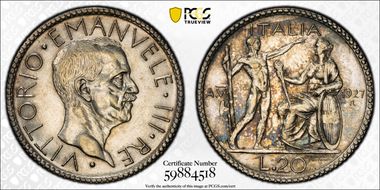 1927-R A.VI 20 L KM-69  Ag AU58