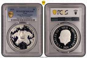2024 $5 Drop Bear Colorized Fact or Fiction 2oz Ag PR70DCAM