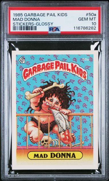 1985 Topps Garbage Pail Kids STICKERS-GLOSSY #50A Mad Donna front