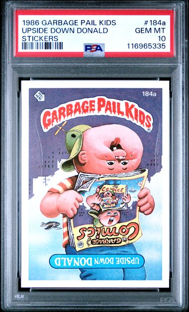 1986 Garbage Pail Kids GARBAGE PAIL KIDS STICKERS STICKERS #184a Upside Down Donald front