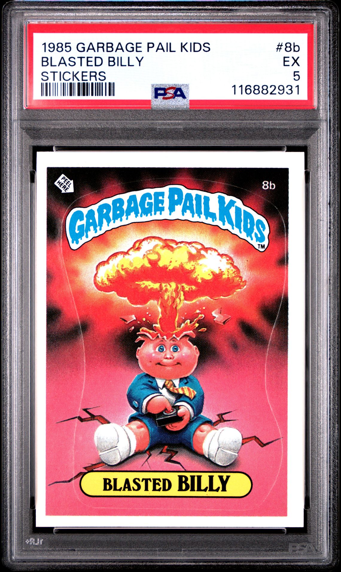 1985 Topps GARBAGE PAIL KIDS STICKERS #8B Blasted Billy front