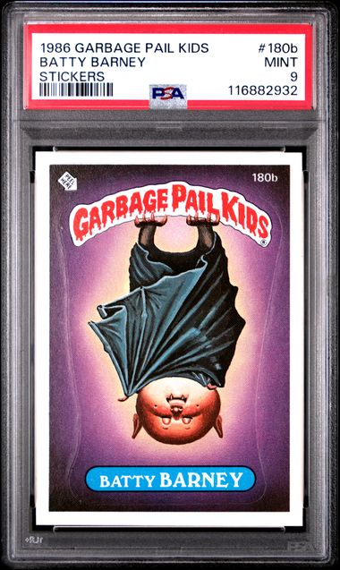 1986 Topps GARBAGE PAIL KIDS STICKERS STICKERS #180B Batty Barney front