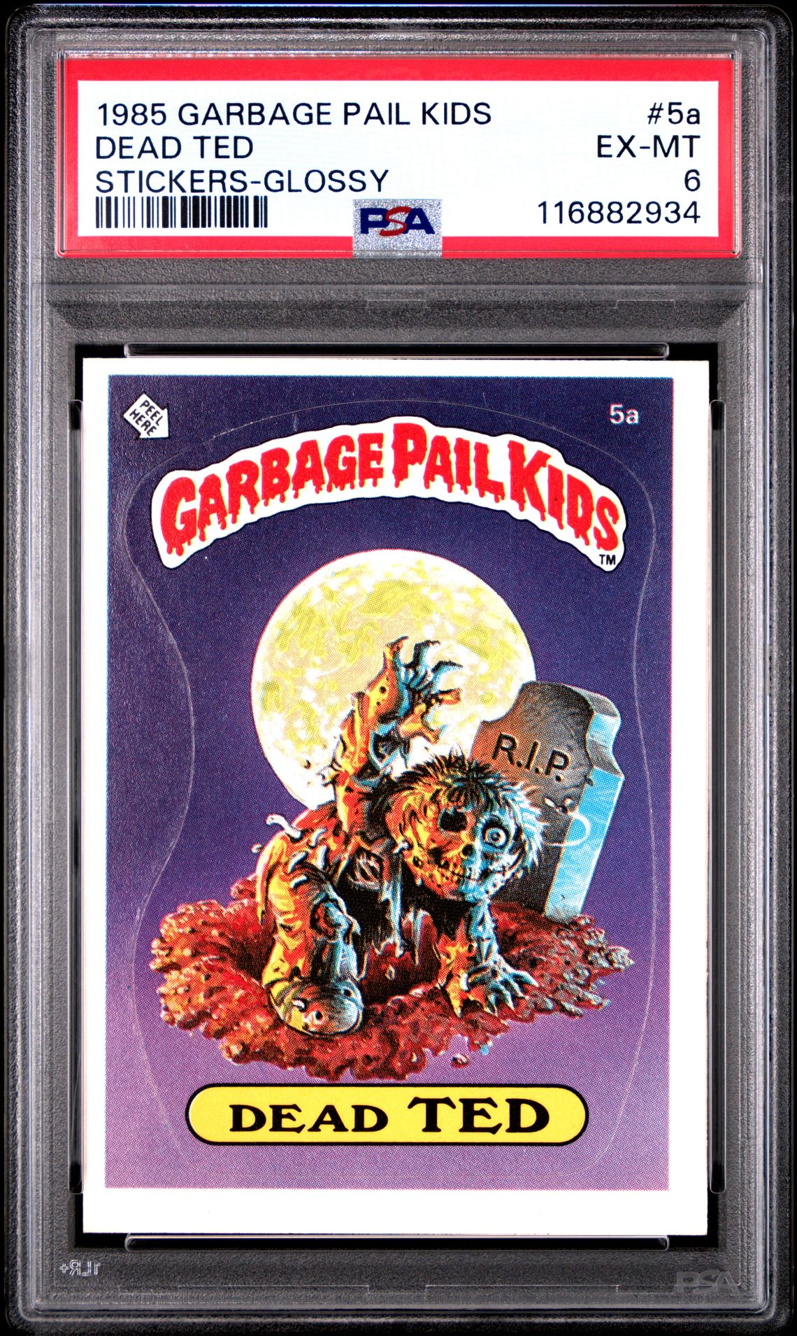 1985 Topps GARBAGE PAIL KIDS STICKERS STICKERS-GLOSSY #5A Dead Ted front
