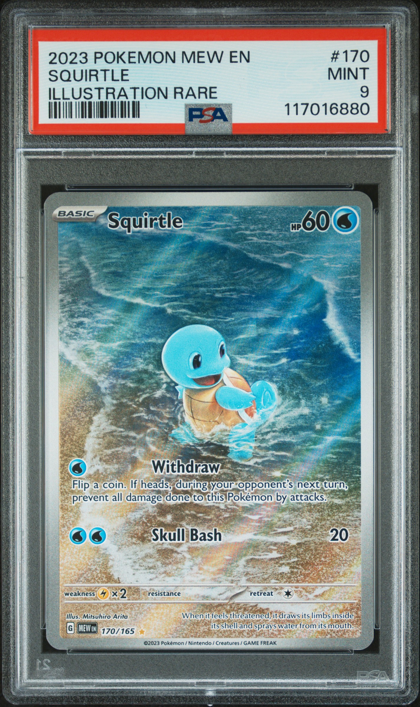 2023 #170 Squirtle PSA 9 Mew EN-151