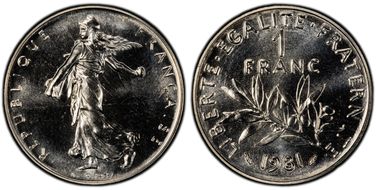 1981 1 Fr Gad-474 MS69