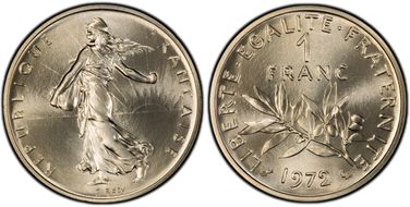 1972 1 Fr KM-P452 Piefort Ni SP69