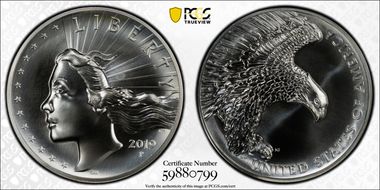 2019-P Medal High Relief Matte 2.5 oz Ag .999 Fine SP68