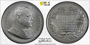 (2024-S) Medal Grover Cleveland Silver Matte Finish MS70