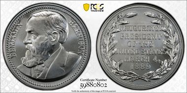 (2025) Medal Benjamin Harrison Silver Matte Finish MS70