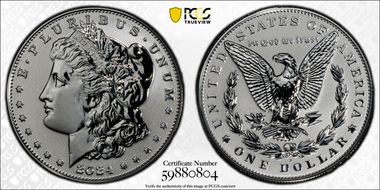 2024-S $1 Morgan Dollar Rev PR Two-Coin Reverse Proof Set PR70