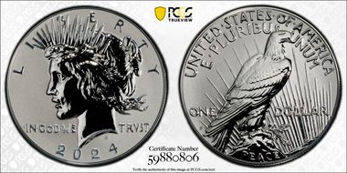 2024-S $1 Peace Dollar Rev PR Two-Coin Reverse Proof Set PR69