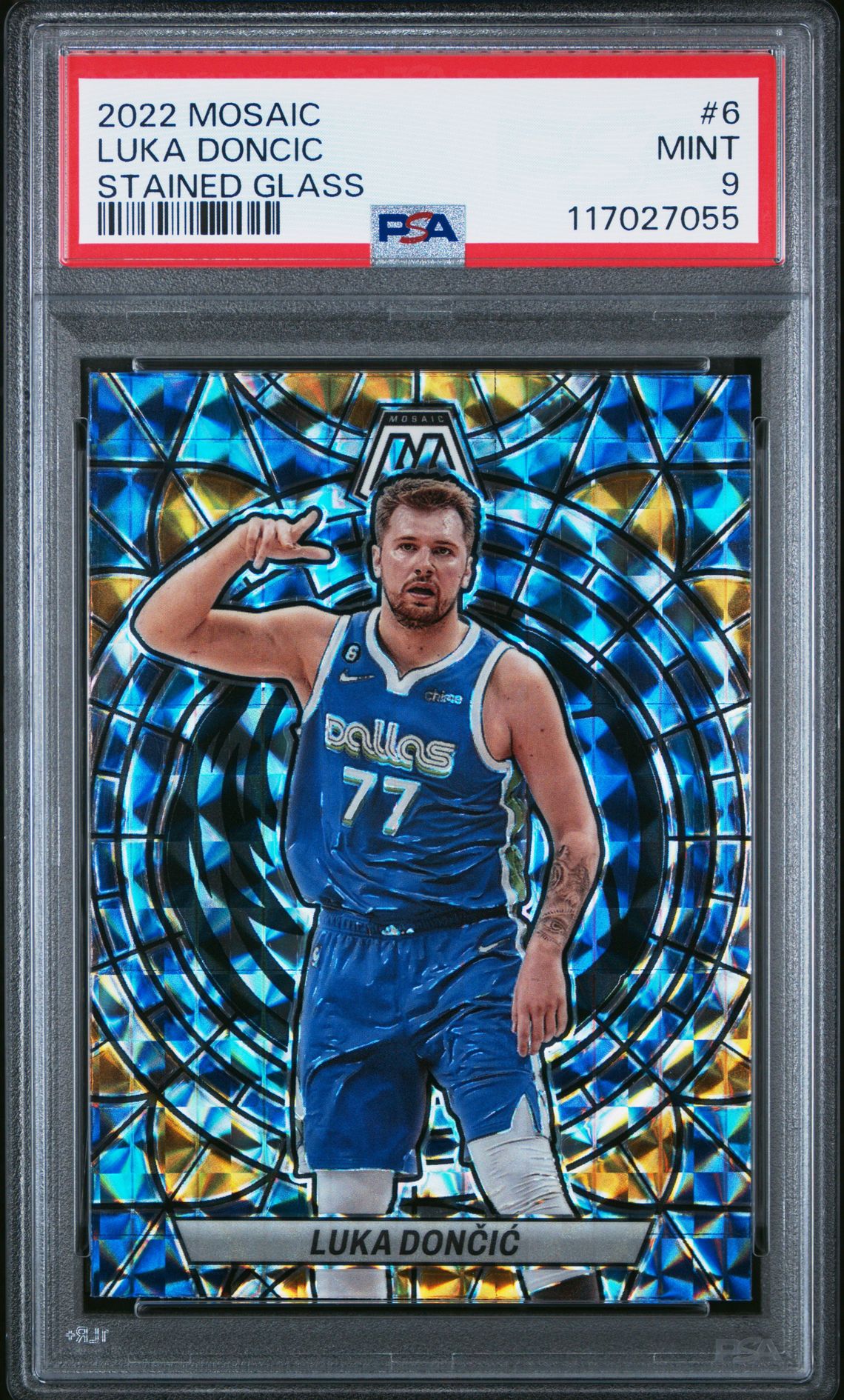 2022 Panini Mosaic Stained Glass Luka Doncic #6 Mint 9 front