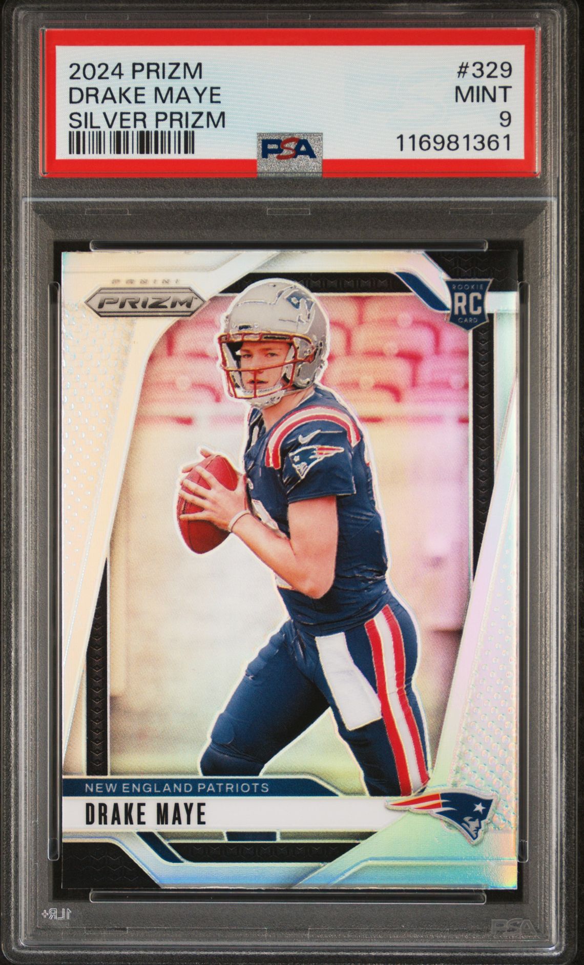 2024 Panini Prizm Drake Maye #329 (Silver Prizm) Mint 9 front