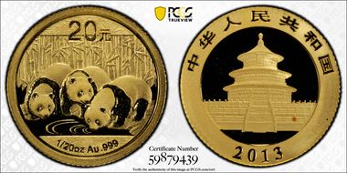 2013 20 Yn Panda Gold MS69