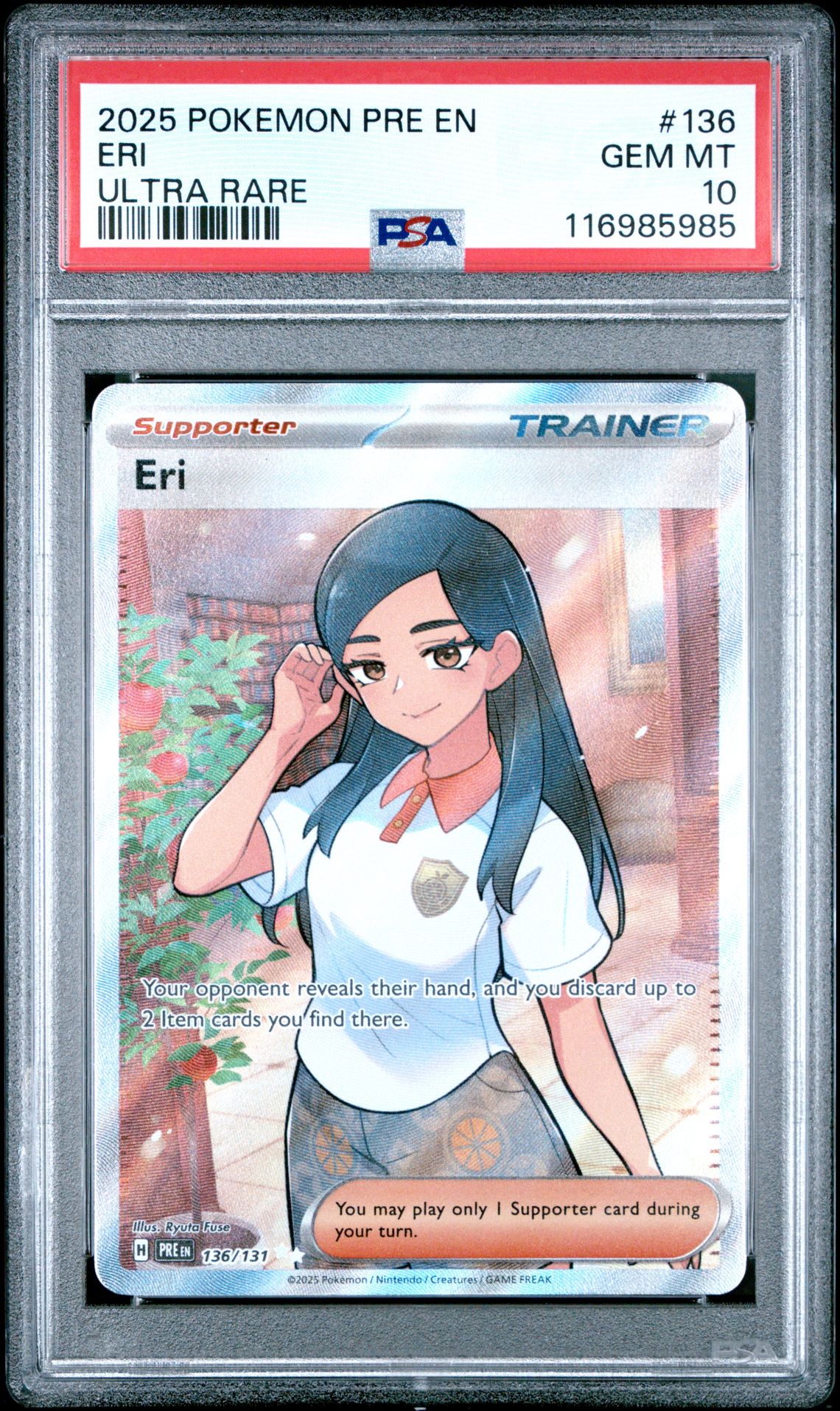 2025 Pokemon POKEMON PRE EN-PRISMATIC EVOLUTIONS ULTRA RARE #136 Eri front