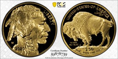 2025-W $50 American Buffalo .9999 Fine Gold PR70DCAM