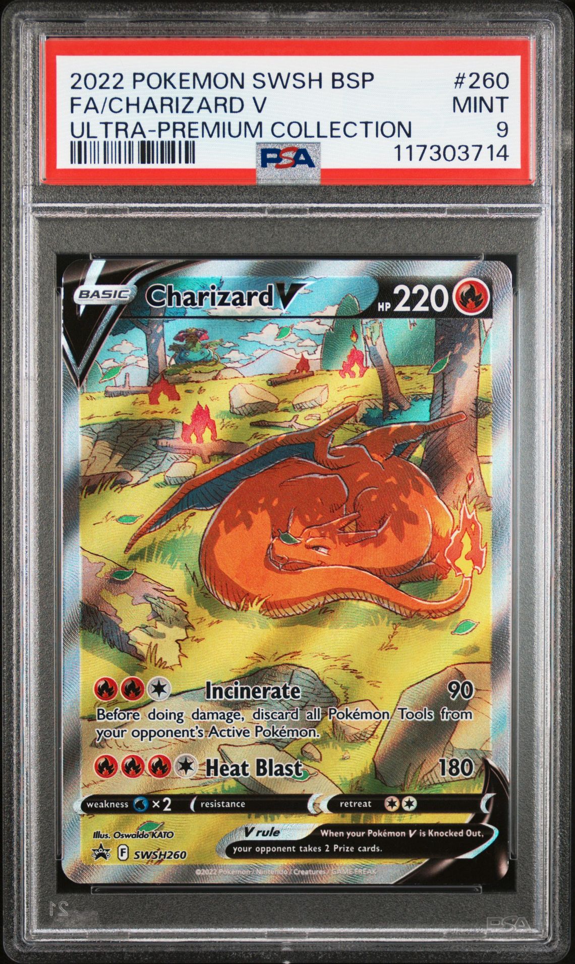 2022 Pokemon Swsh Black Star Promo Fa/Charizard V #260 (Ultra-Premium Collection) Mint 9 front