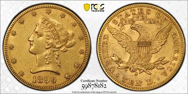 1899-S $10 AU55